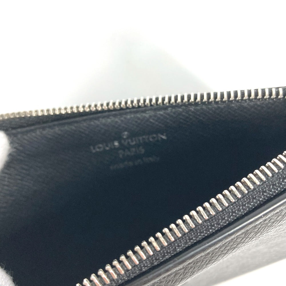 LOUIS VUITTON Coin case M62914 Taiga Leather black Taiga Coin card holder mens Used Authentic