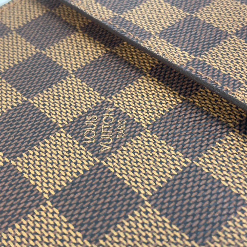 LOUIS VUITTON Handbag M99074 Damier canvas Brown Damier CD case DVD case pouch Women Used Authentic