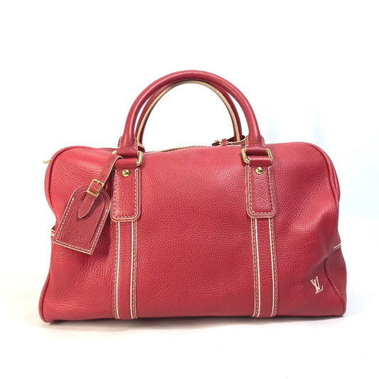 LOUIS VUITTON Boston Duffel bag M95140 leather Red Cariole Women Used Authentic
