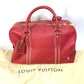 LOUIS VUITTON Boston Duffel bag M95140 leather Red Cariole Women Used Authentic
