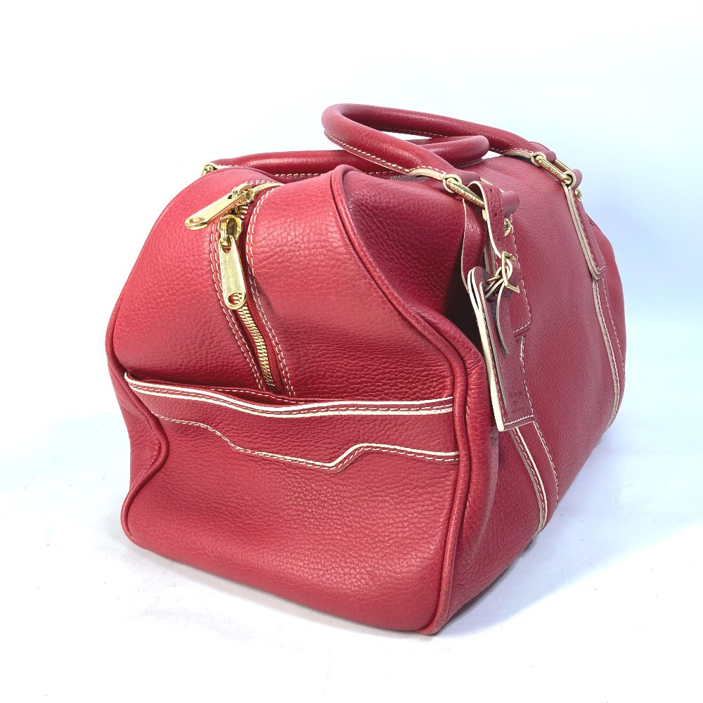 LOUIS VUITTON Boston Duffel bag M95140 leather Red Cariole Women Used Authentic