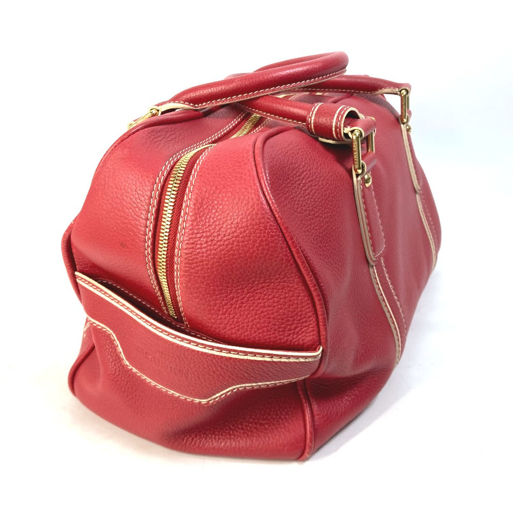 LOUIS VUITTON Boston Duffel bag M95140 leather Red Cariole Women Used Authentic