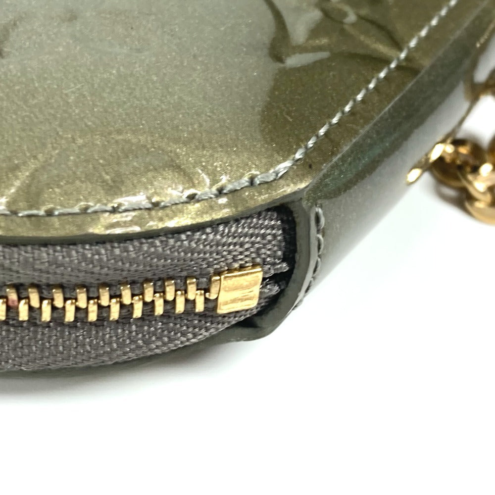 LOUIS VUITTON Coin case M91387 Monogram Vernis gold Monogram Vernis portomone cock Women Used Authentic