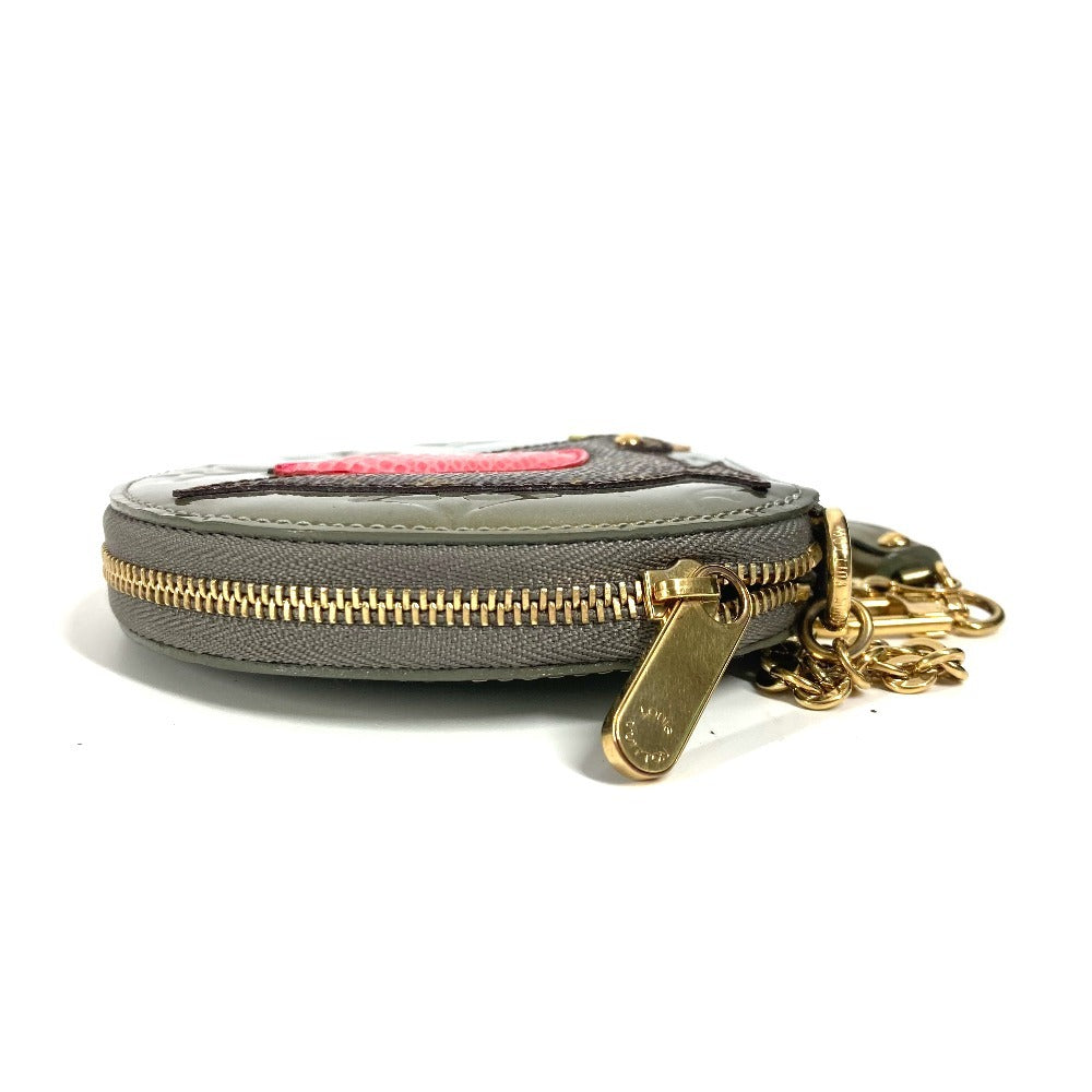 LOUIS VUITTON Coin case M91387 Monogram Vernis gold Monogram Vernis portomone cock Women Used Authentic