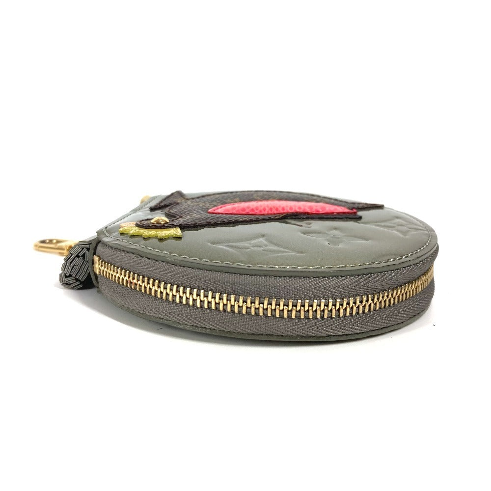 LOUIS VUITTON Coin case M91387 Monogram Vernis gold Monogram Vernis portomone cock Women Used Authentic