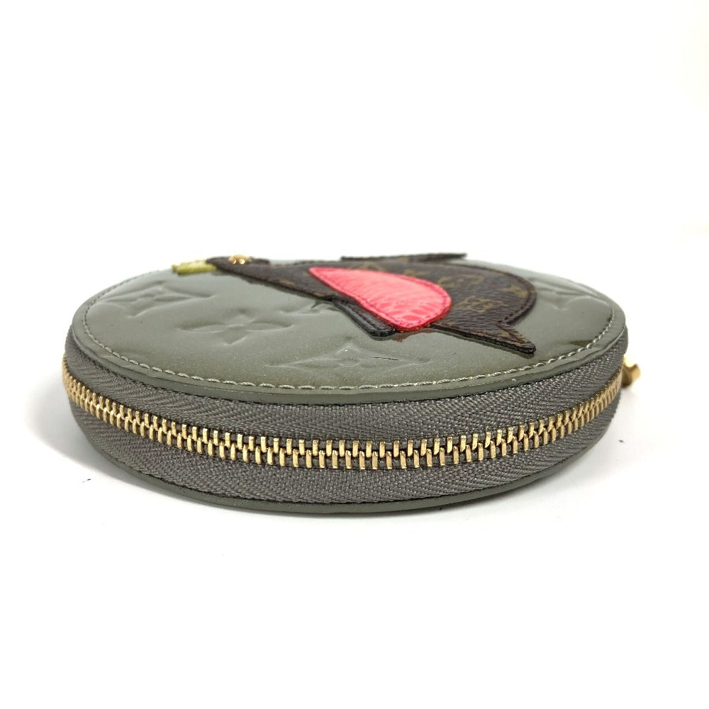 LOUIS VUITTON Coin case M91387 Monogram Vernis gold Monogram Vernis portomone cock Women Used Authentic