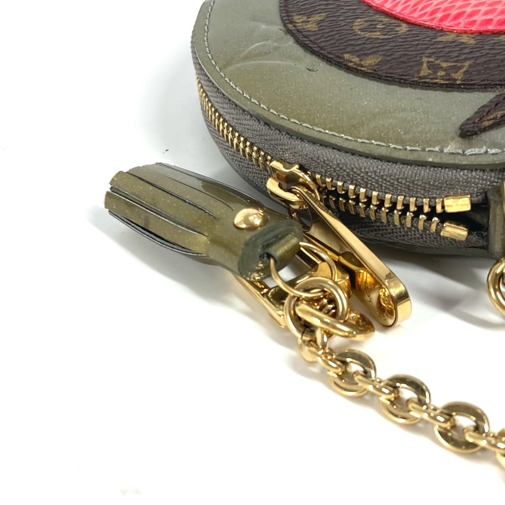 LOUIS VUITTON Coin case M91387 Monogram Vernis gold Monogram Vernis portomone cock Women Used Authentic