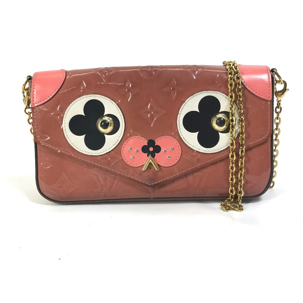 LOUIS VUITTON Shoulder Bag  M62767 Patent leather pink Monogram Vernis Pochette Felice Women Used Authentic