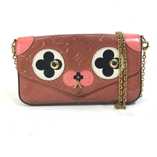 LOUIS VUITTON Shoulder Bag  M62767 Patent leather pink Monogram Vernis Pochette Felice Women Used Authentic