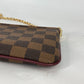 LOUIS VUITTON Shoulder Bag N63091 Damier canvas Brown Damier Pochette Mira MM Women Used Authentic