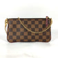 LOUIS VUITTON Shoulder Bag N63091 Damier canvas Brown Damier Pochette Mira MM Women Used Authentic
