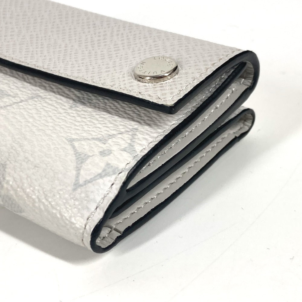 LOUIS VUITTON Trifold wallet M30899 Taiga Leather, Monogram Canvas white Taigalama Discovery Compact Wallet unisex(Unisex) Used Authentic