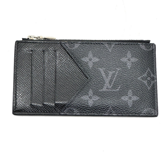 LOUIS VUITTON Coin case M30271 Monogram Eclipse Canvas black Coin card holder mens Used Authentic