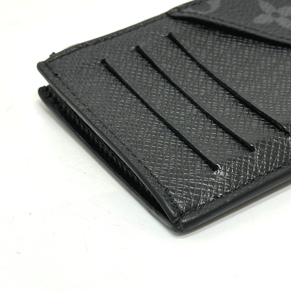 LOUIS VUITTON Coin case M30271 Monogram Eclipse Canvas black Coin card holder mens Used Authentic