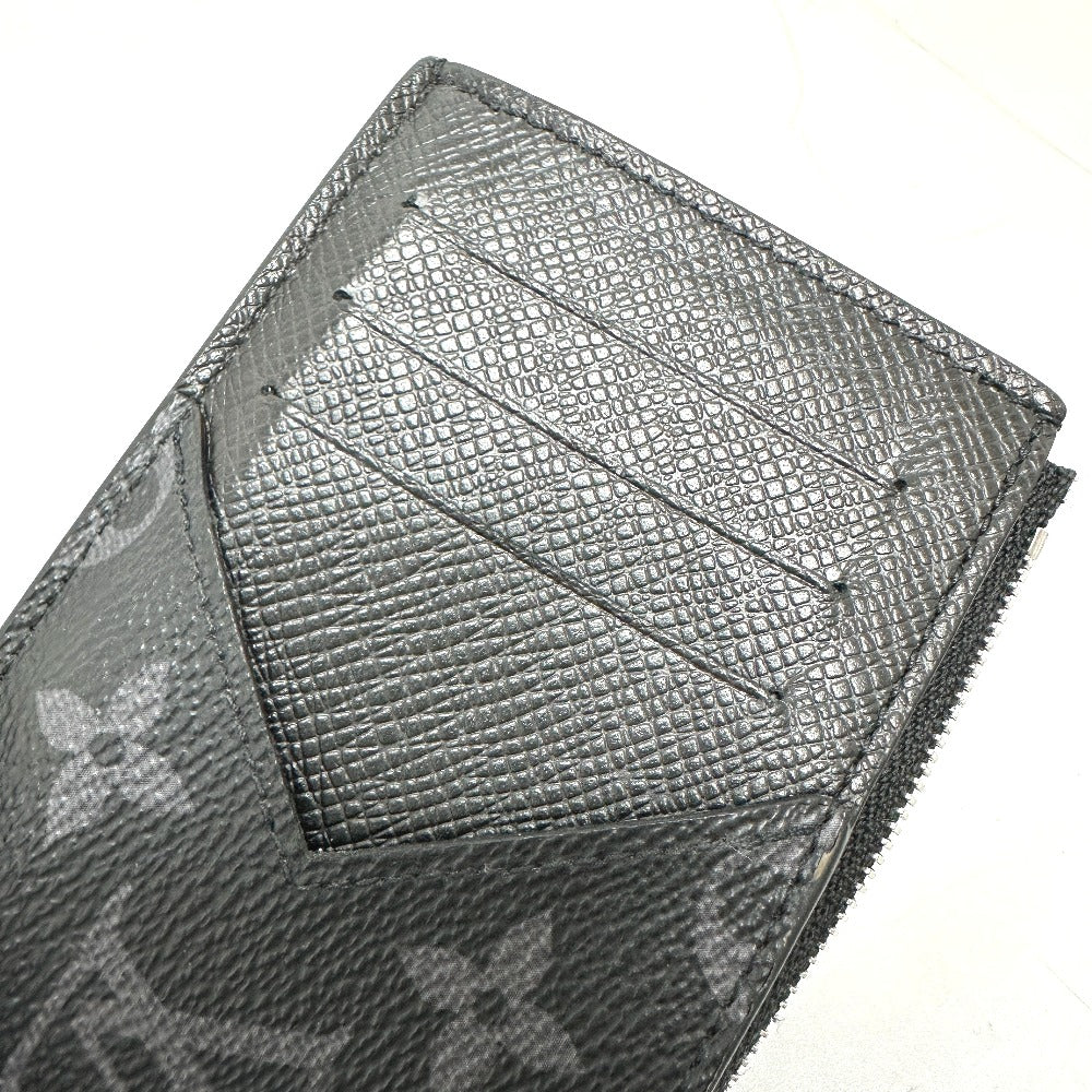 LOUIS VUITTON Coin case M30271 Monogram Eclipse Canvas black Coin card holder mens Used Authentic