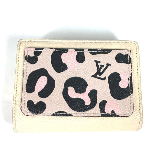 LOUIS VUITTON Folded wallet M80754 Monogram Ann Platt Leather beige Monogram Ann Platt Portefeuille Clare Women Used Authentic