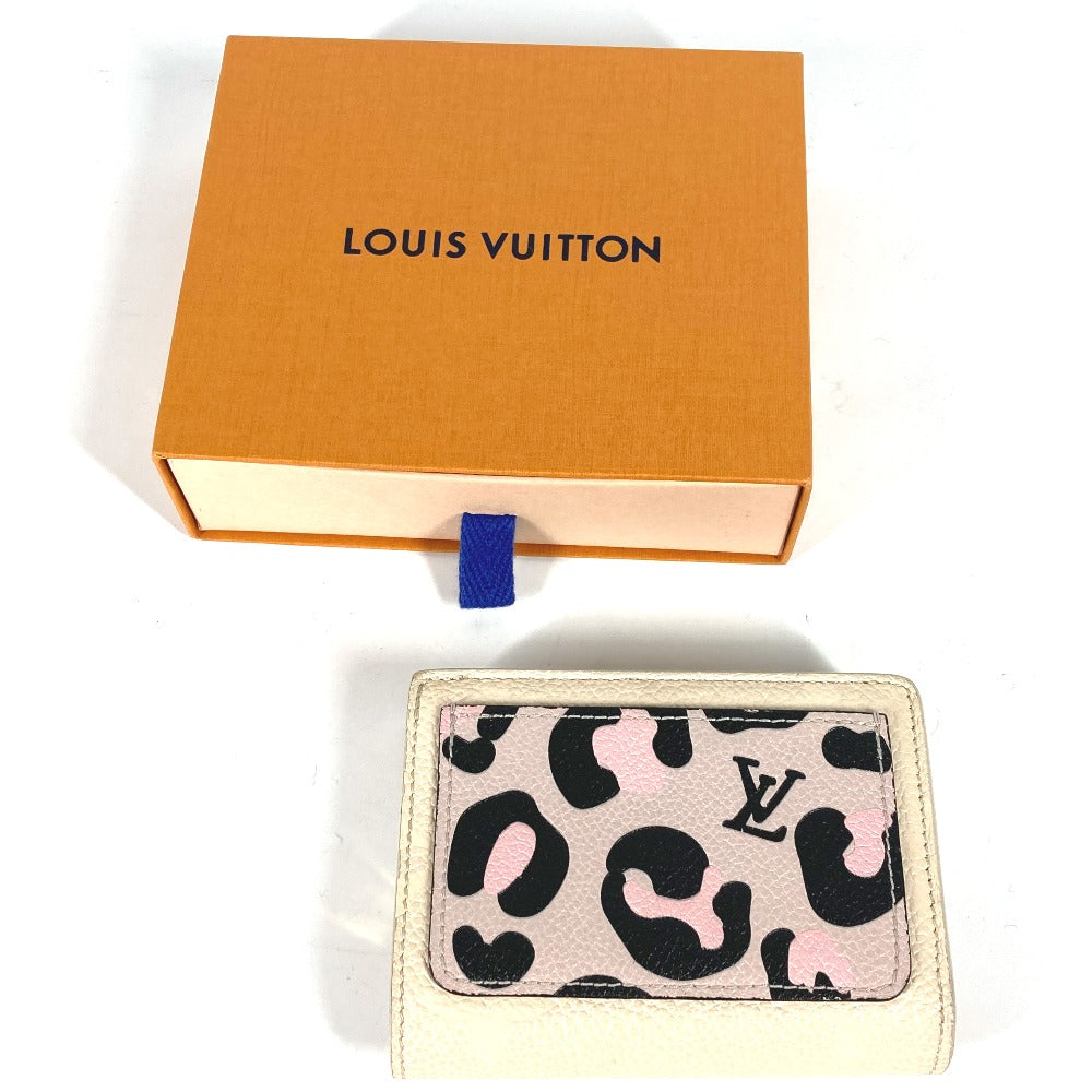 LOUIS VUITTON Folded wallet M80754 Monogram Ann Platt Leather beige Monogram Ann Platt Portefeuille Clare Women Used Authentic