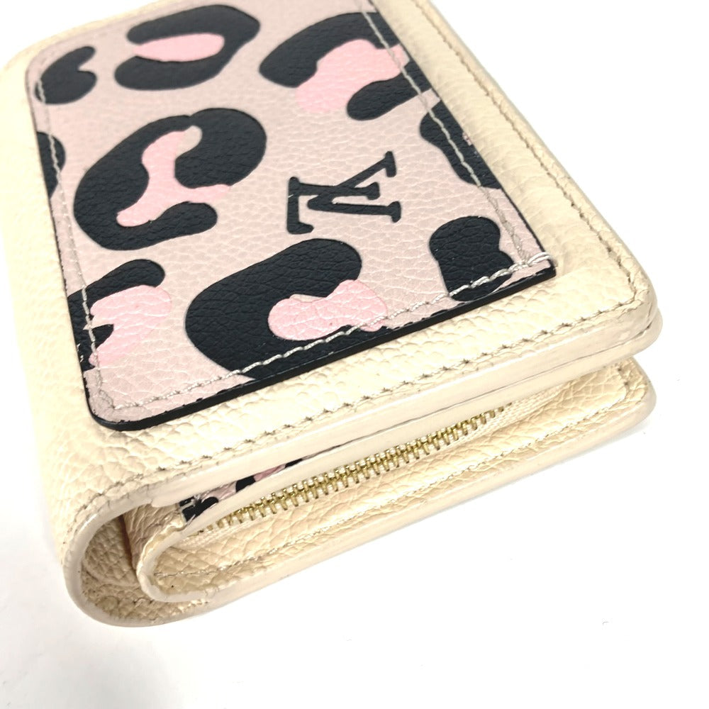 LOUIS VUITTON Folded wallet M80754 Monogram Ann Platt Leather beige Monogram Ann Platt Portefeuille Clare Women Used Authentic