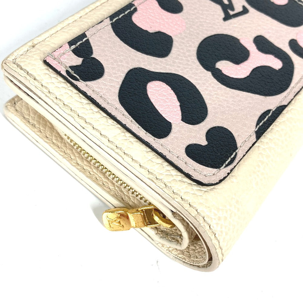 LOUIS VUITTON Folded wallet M80754 Monogram Ann Platt Leather beige Monogram Ann Platt Portefeuille Clare Women Used Authentic