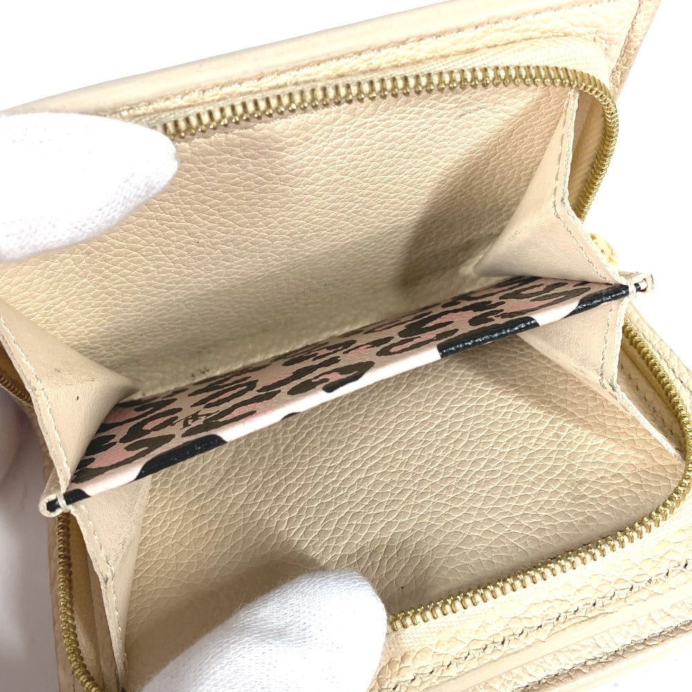 LOUIS VUITTON Folded wallet M80754 Monogram Ann Platt Leather beige Monogram Ann Platt Portefeuille Clare Women Used Authentic