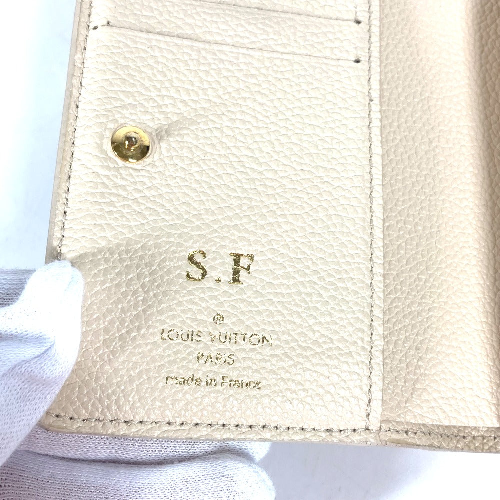 LOUIS VUITTON Folded wallet M80754 Monogram Ann Platt Leather beige Monogram Ann Platt Portefeuille Clare Women Used Authentic