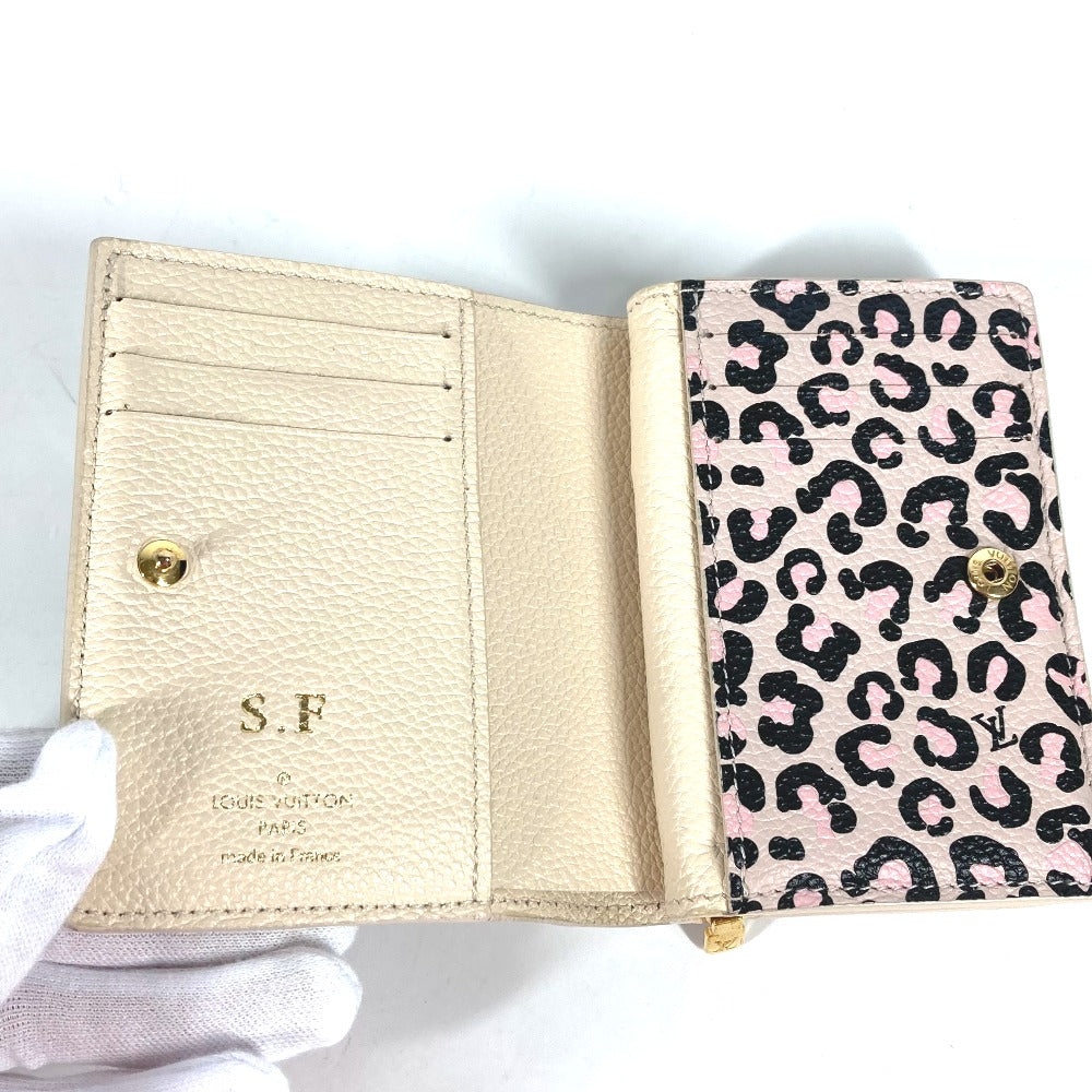 LOUIS VUITTON Folded wallet M80754 Monogram Ann Platt Leather beige Monogram Ann Platt Portefeuille Clare Women Used Authentic