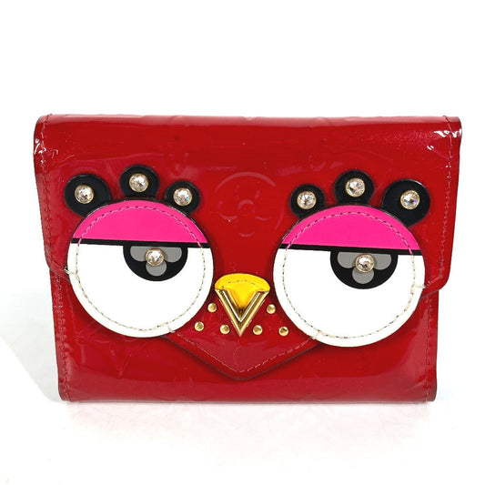 LOUIS VUITTON Trifold wallet M62317 Monogram Vernis Red Monogram Vernis Portefeuille Victorine Women Used Authentic