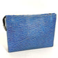 LOUIS VUITTON business bag M54654 Epi Leather blue Epi denim posh toilette mens Used Authentic