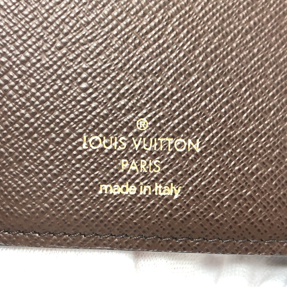 LOUIS VUITTON Folded wallet N60043 Damier canvas Brown Portefeuille Normandy Women Used Authentic