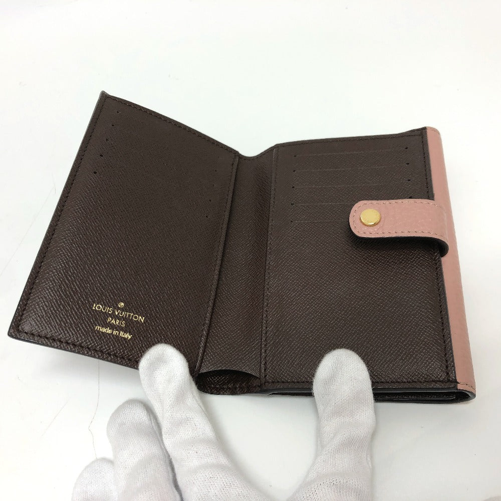 LOUIS VUITTON Folded wallet N60043 Damier canvas Brown Portefeuille Normandy Women Used Authentic