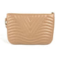 LOUIS VUITTON Clutch bag M68478 leather beige New Wave Pochette Zip Women Used Authentic