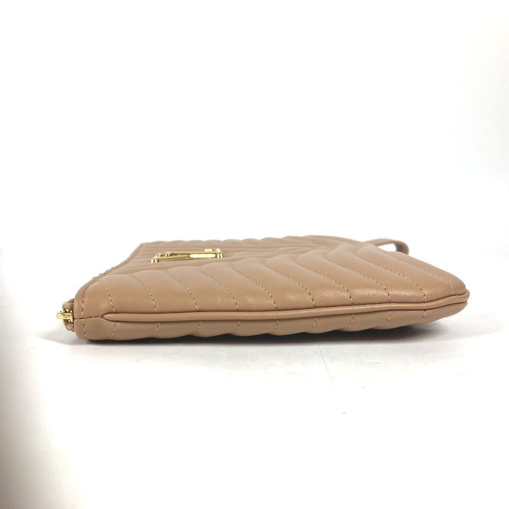 LOUIS VUITTON Clutch bag M68478 leather beige New Wave Pochette Zip Women Used Authentic