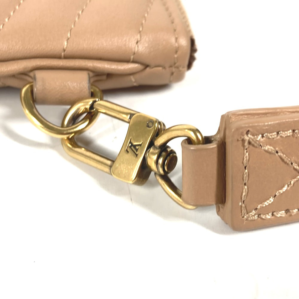 LOUIS VUITTON Clutch bag M68478 leather beige New Wave Pochette Zip Women Used Authentic