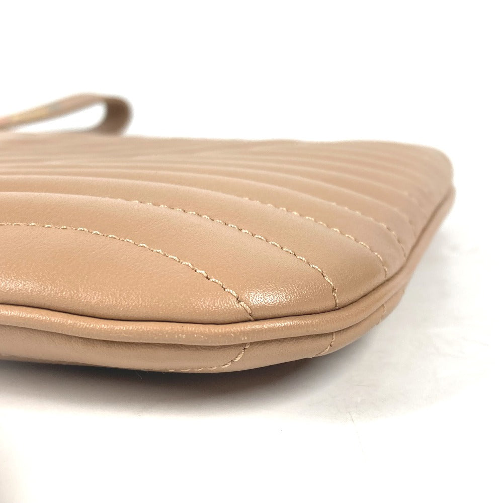 LOUIS VUITTON Clutch bag M68478 leather beige New Wave Pochette Zip Women Used Authentic