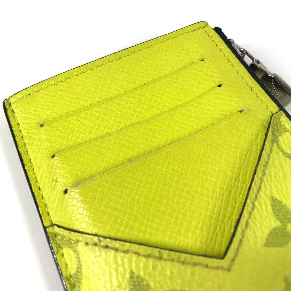 LOUIS VUITTON Coin case M30950 Taiga Leather, Monogram Canvas yellow Taigalama Coin card holder Women(Unisex) Used Authentic