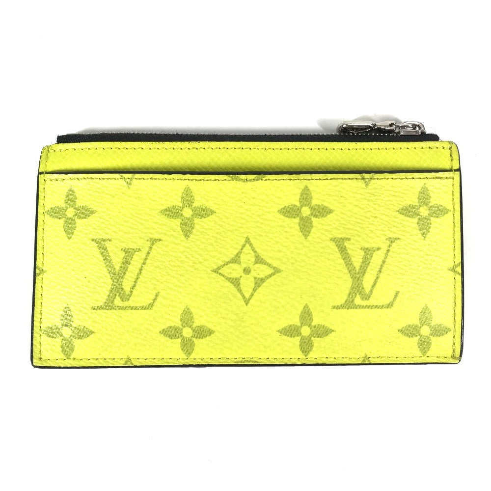 LOUIS VUITTON Coin case M30950 Taiga Leather, Monogram Canvas yellow Taigalama Coin card holder Women(Unisex) Used Authentic