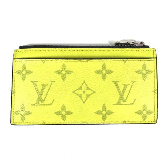 LOUIS VUITTON Coin case M30950 Taiga Leather, Monogram Canvas yellow Taigalama Coin card holder Women(Unisex) Used Authentic