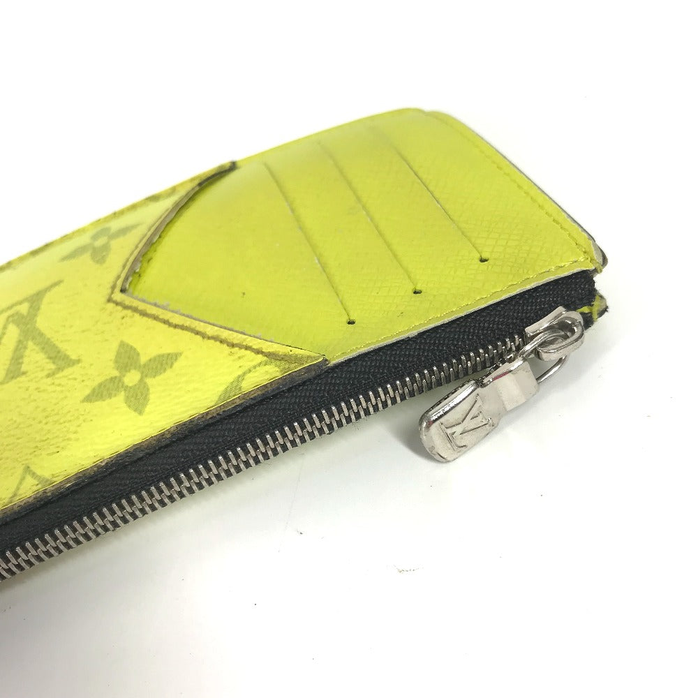 LOUIS VUITTON Coin case M30950 Taiga Leather, Monogram Canvas yellow Taigalama Coin card holder mens(Unisex) Used Authentic