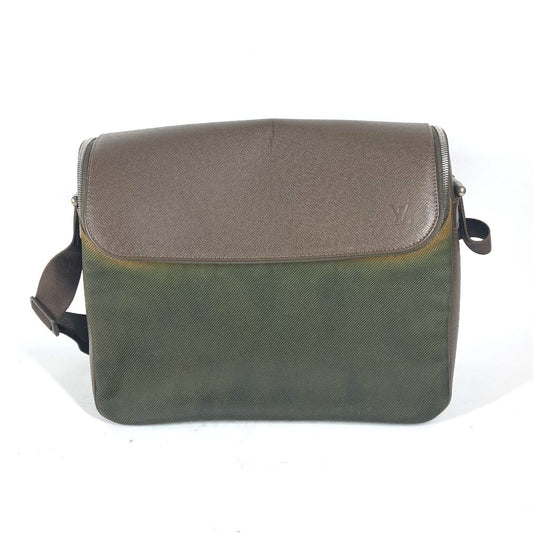 LOUIS VUITTON Shoulder Bag M30868 Taiga Leather, Nylon Brown Taiga Thai meal mens Used Authentic