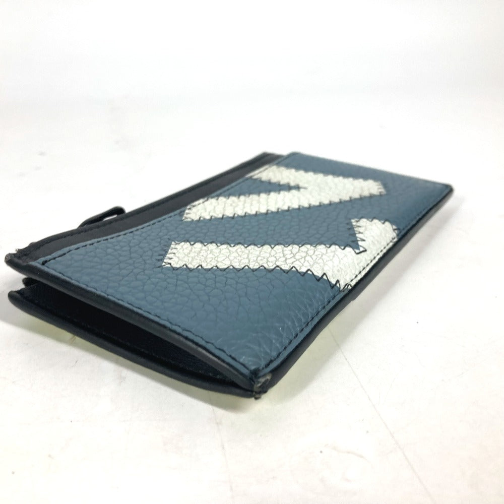 LOUIS VUITTON Coin case M81314 leather blue Coin card holder mens Used Authentic