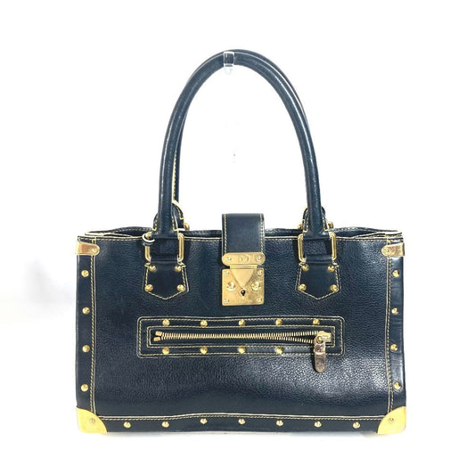 LOUIS VUITTON Tote Bag M91812 Suhari leather black Suhari Faburo Studs Women Used Authentic