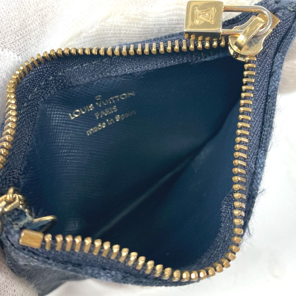 LOUIS VUITTON Coin case M92436 Monogram Mini-LinCanvas blue Monogram mini run Pochette cree mens(Unisex) Used Authentic