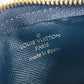 LOUIS VUITTON Coin case M92436 Monogram Mini-LinCanvas blue Monogram mini run Pochette cree mens(Unisex) Used Authentic