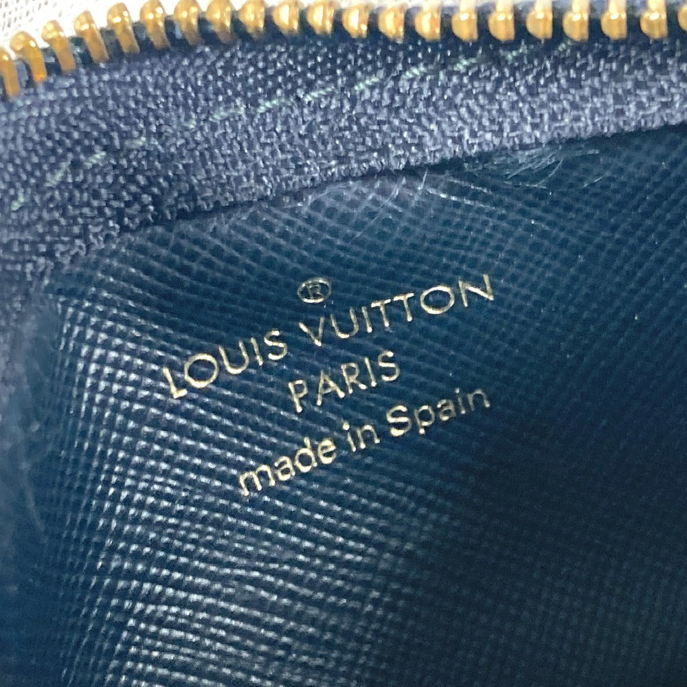 LOUIS VUITTON Coin case M92436 Monogram Mini-LinCanvas blue Monogram mini run Pochette cree mens(Unisex) Used Authentic