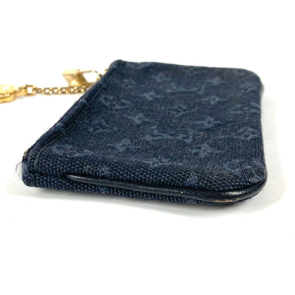 LOUIS VUITTON Coin case M92436 Monogram Mini-LinCanvas blue Monogram mini run Pochette cree mens(Unisex) Used Authentic