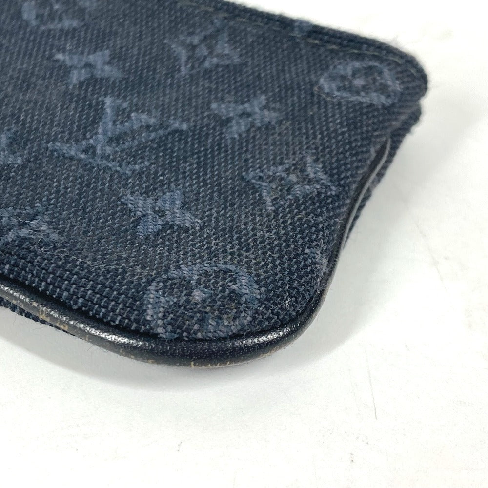 LOUIS VUITTON Coin case M92436 Monogram Mini-LinCanvas blue Monogram mini run Pochette cree mens(Unisex) Used Authentic