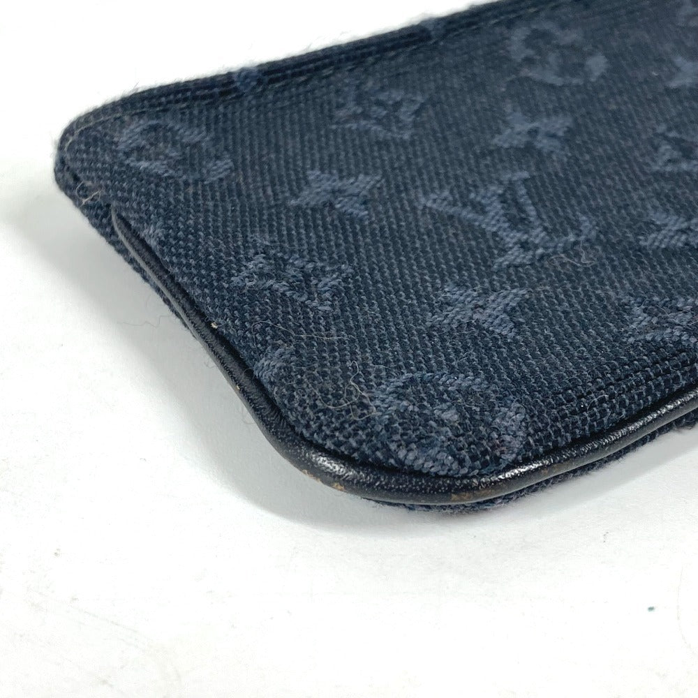 LOUIS VUITTON Coin case M92436 Monogram Mini-LinCanvas blue Monogram mini run Pochette cree mens(Unisex) Used Authentic