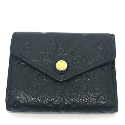 LOUIS VUITTON Trifold wallet M62935 Monogram Ann Platt Leather black Portefeuille Zoe Women Used Authentic