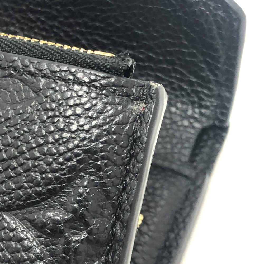 LOUIS VUITTON Trifold wallet M62935 Monogram Ann Platt Leather black Portefeuille Zoe Women Used Authentic