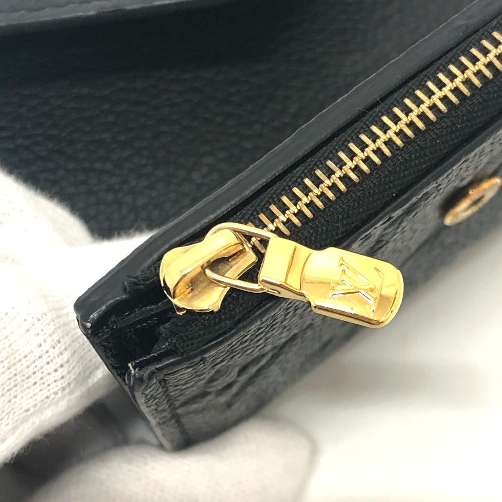 LOUIS VUITTON Trifold wallet M62935 Monogram Ann Platt Leather black Portefeuille Zoe Women Used Authentic
